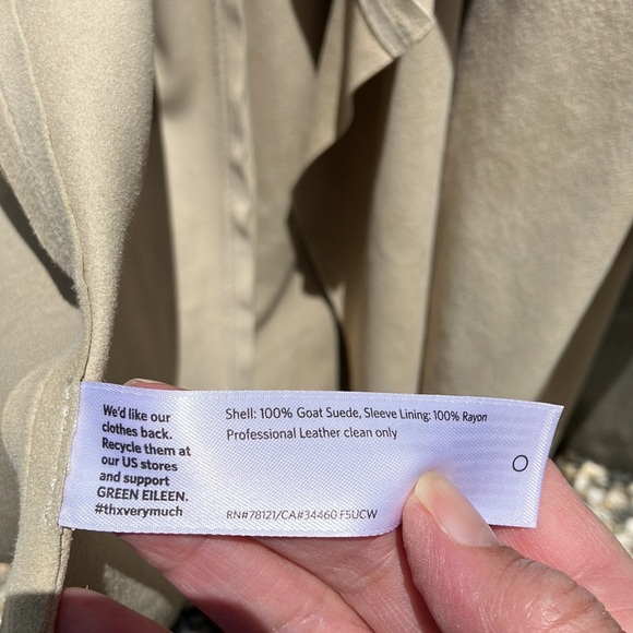 Suede Eileen Fisher Long Jacket/Topper size XL - Picture 9 of 14